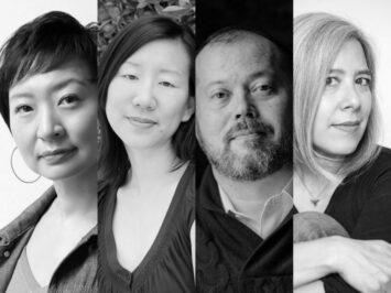 Photo of Alexander Chee; photo of Julia Cho; photo of Susan Choi; photo of Cathy Park Hong