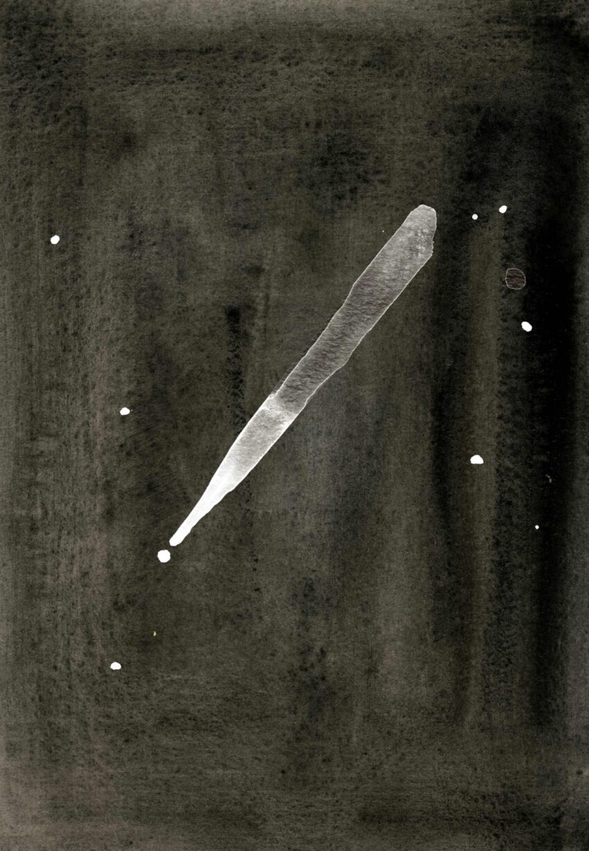 Comet in black and white