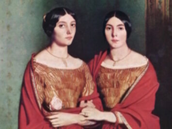 A painting of two sisters. The Two Sisters by Théodore Chassériau, 1843.
