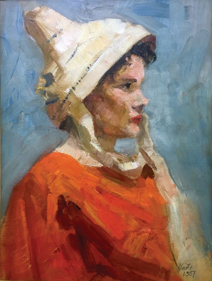 George Heti's painting "Portrait of a Woman in a Hat"
