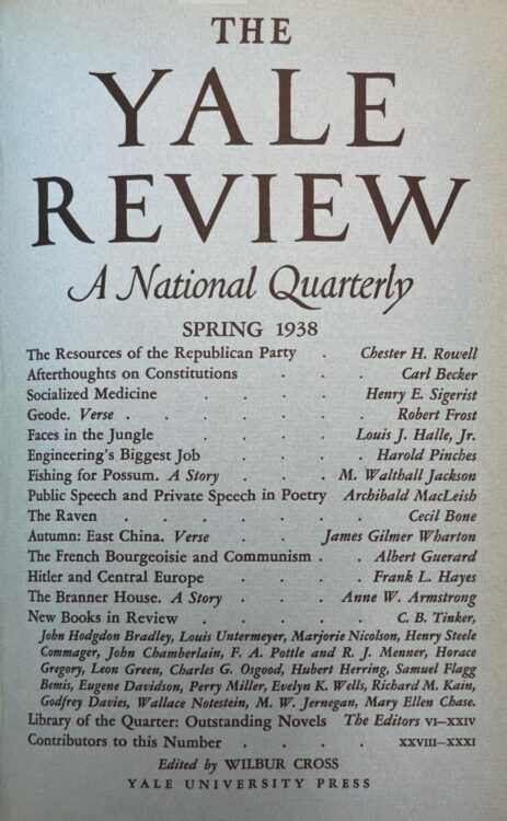 Spring 1938 cover image