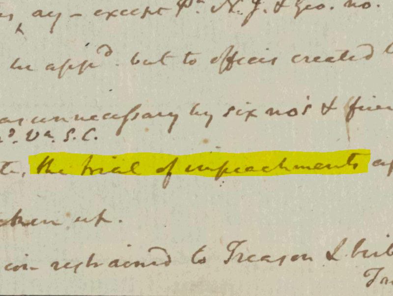 An old document discussing impeachement