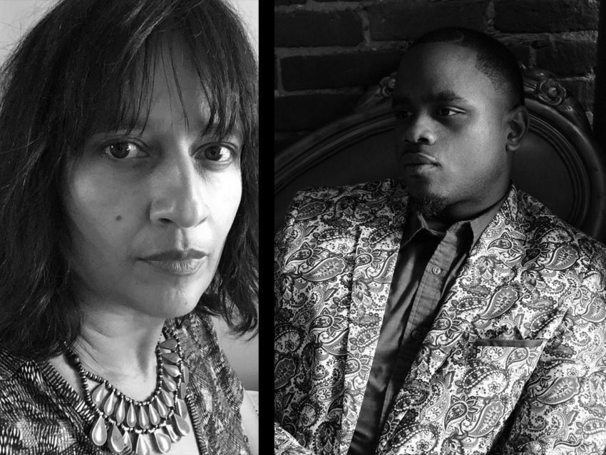 Photo of Bhanu Kapil on left; photo of Jonah Mixon-Webster on right