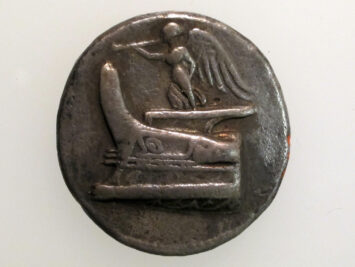 Silver tetradrachm of Demetrios Poliorketes 300–294 BC. From the Metropolitan Museum of Art in New York.