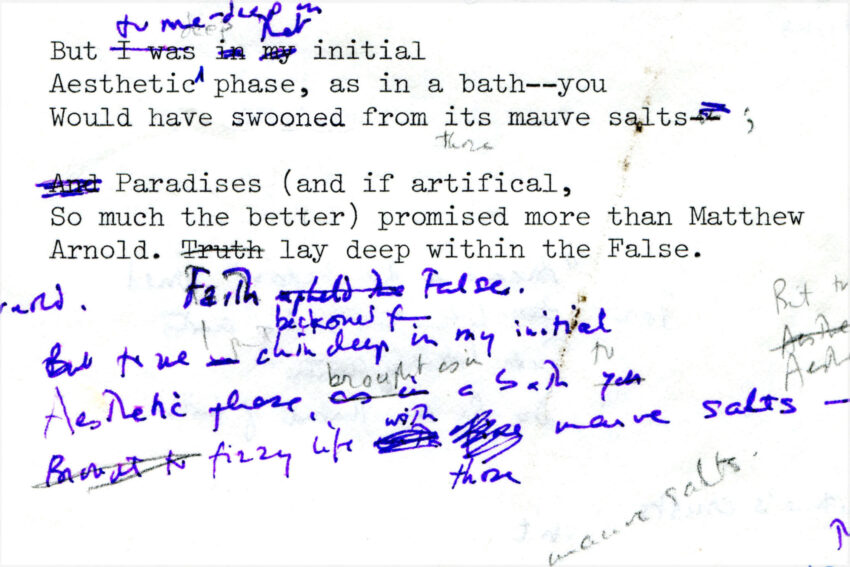 A page from one of James Merrill's manuscripts