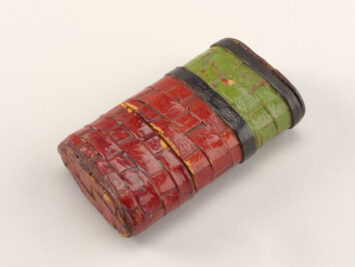 A painted leather box