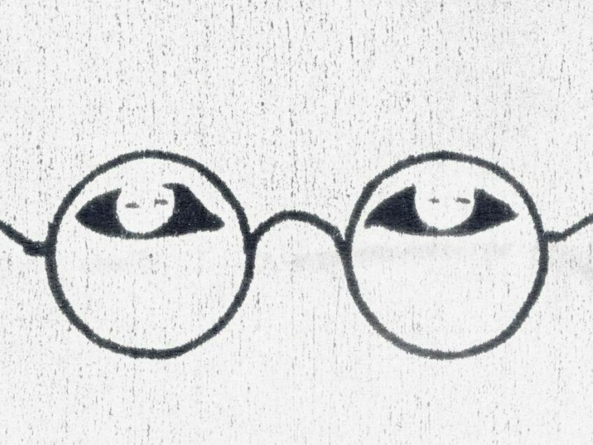 drawing of eyes and glasses