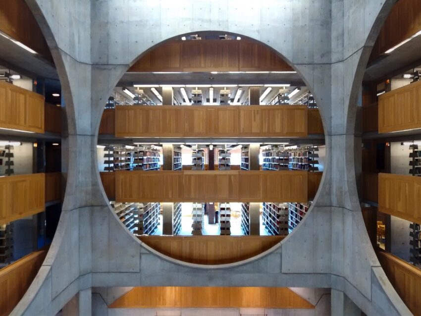 Interior view of library.