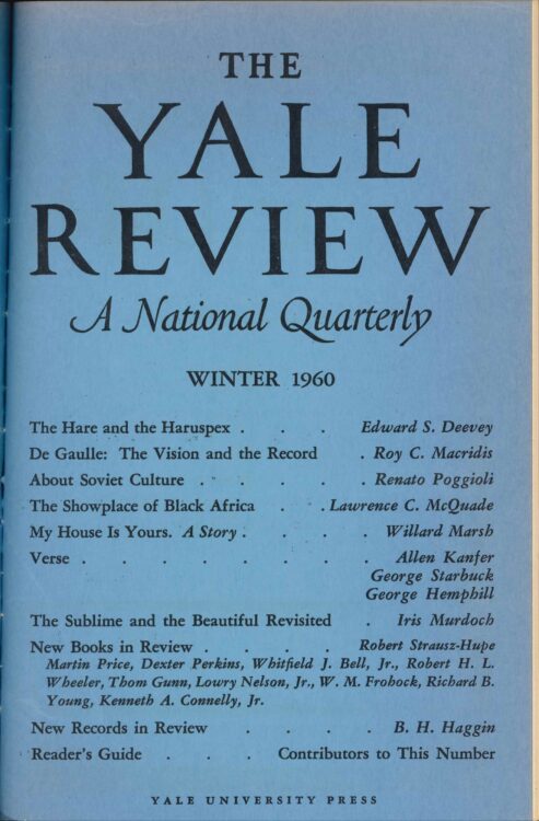 Winter 1960 cover image