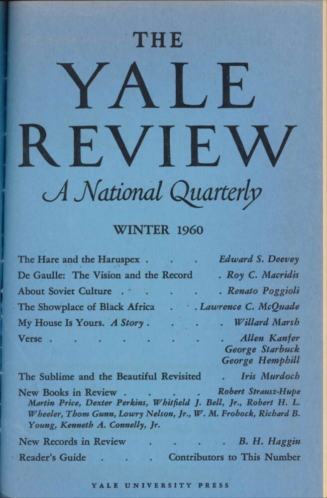 Winter 1960 cover image