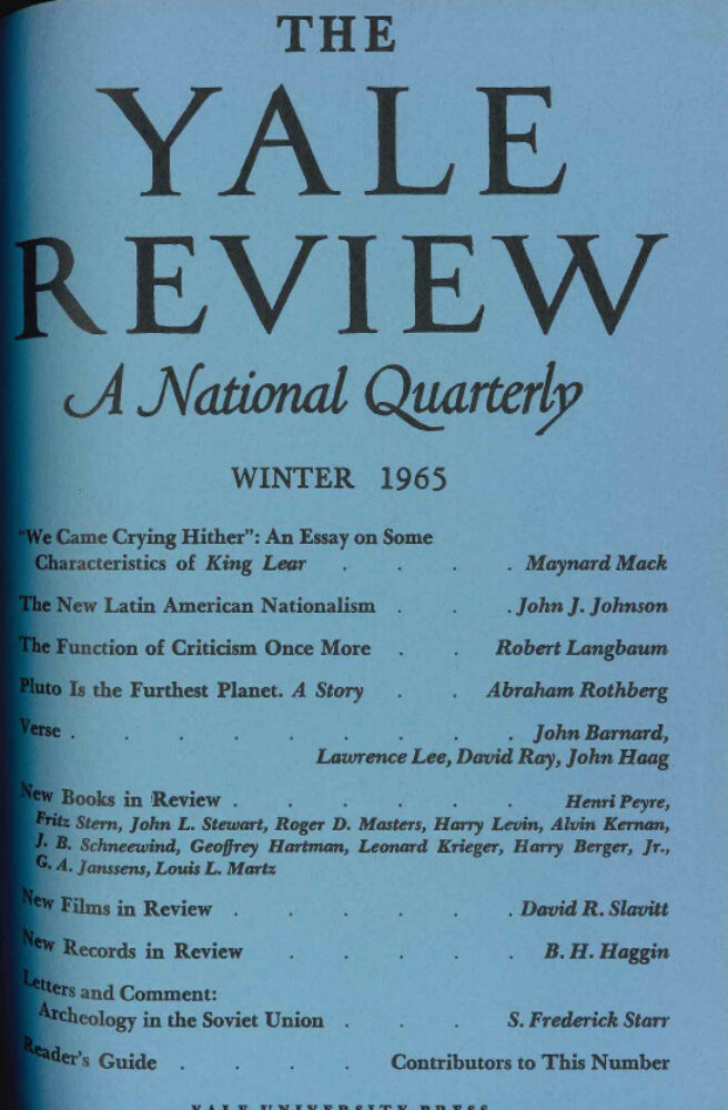 Winter 1965 cover image