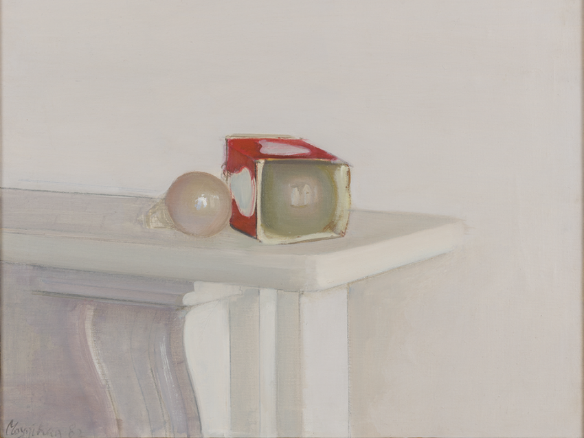 Rodrigo Moynihan, Light Bulbs, 1982, oil on canvas. Collection of Robert Becker. Courtesy of Kasmin Gallery.
