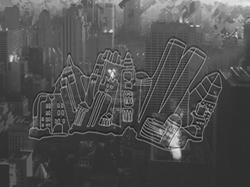 Sketch with scene from column capital at St. John the Divine, New York. Illustration by Laura Padilla Castellanos