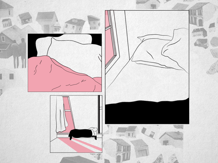 Graphic with drawings of beds