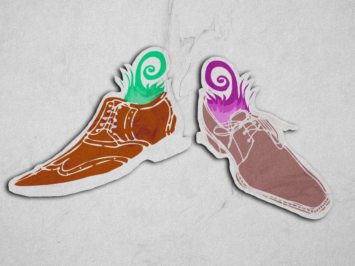 Graphic with shoes. Illustration by Laura Padilla Castellanos.