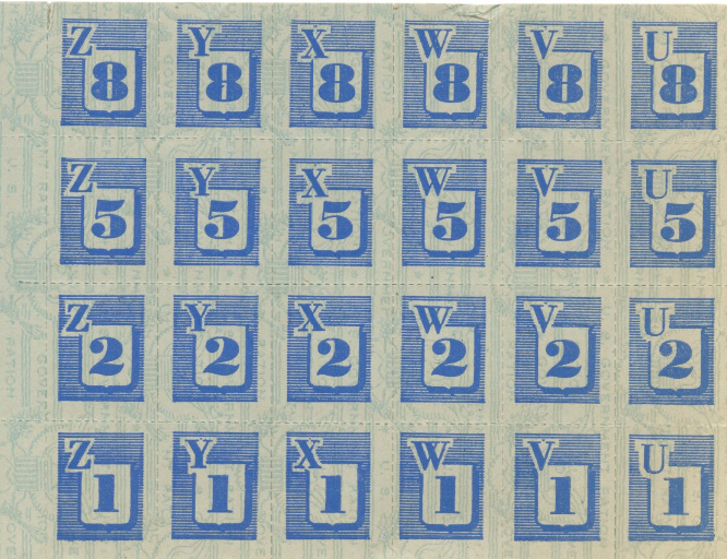 Blue stamps from WWII ration book