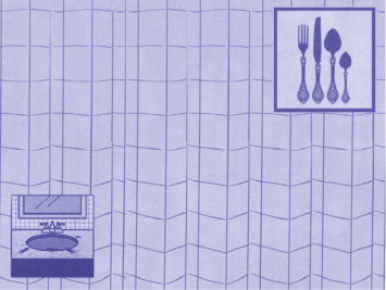 Graphic with image of sink and cutlery. Illustration by Laura Padilla Castellanos.