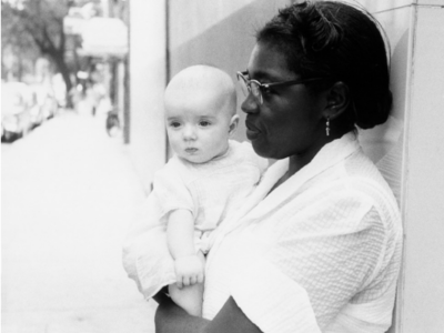 Woman holding infant